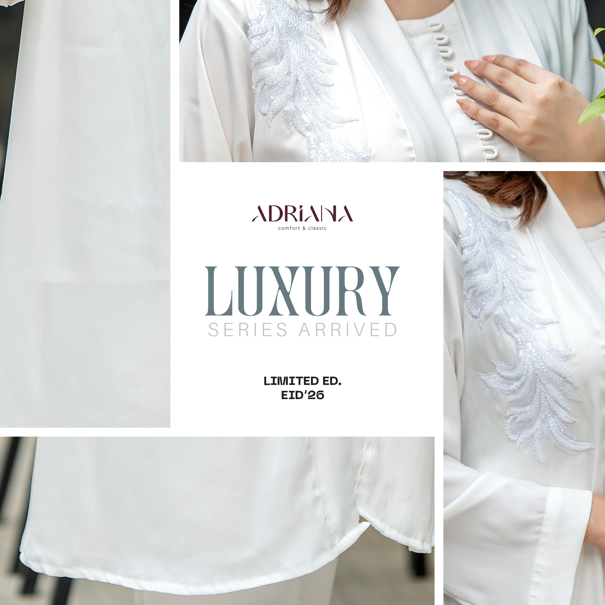 Luxury White Silk shrug Set with Lace | LSC 05