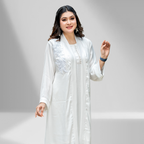 Luxury White Silk shrug Set with Lace | LSC 05