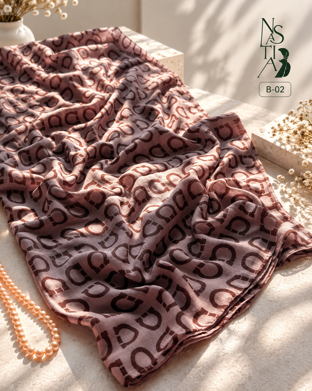 Comfortable Brand print cotton Hijab : B