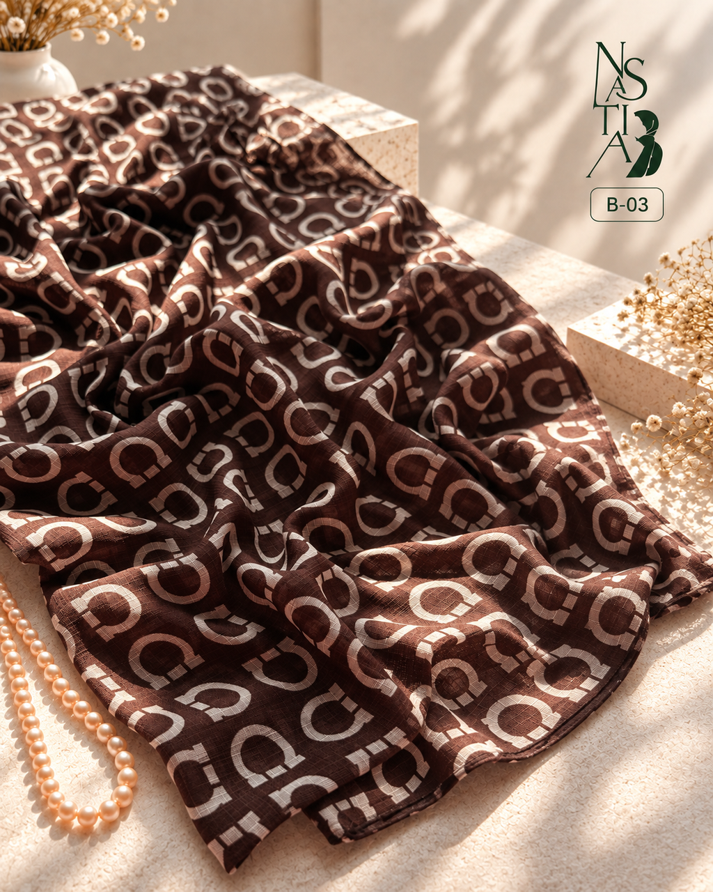 Comfortable Brand print cotton Hijab : B