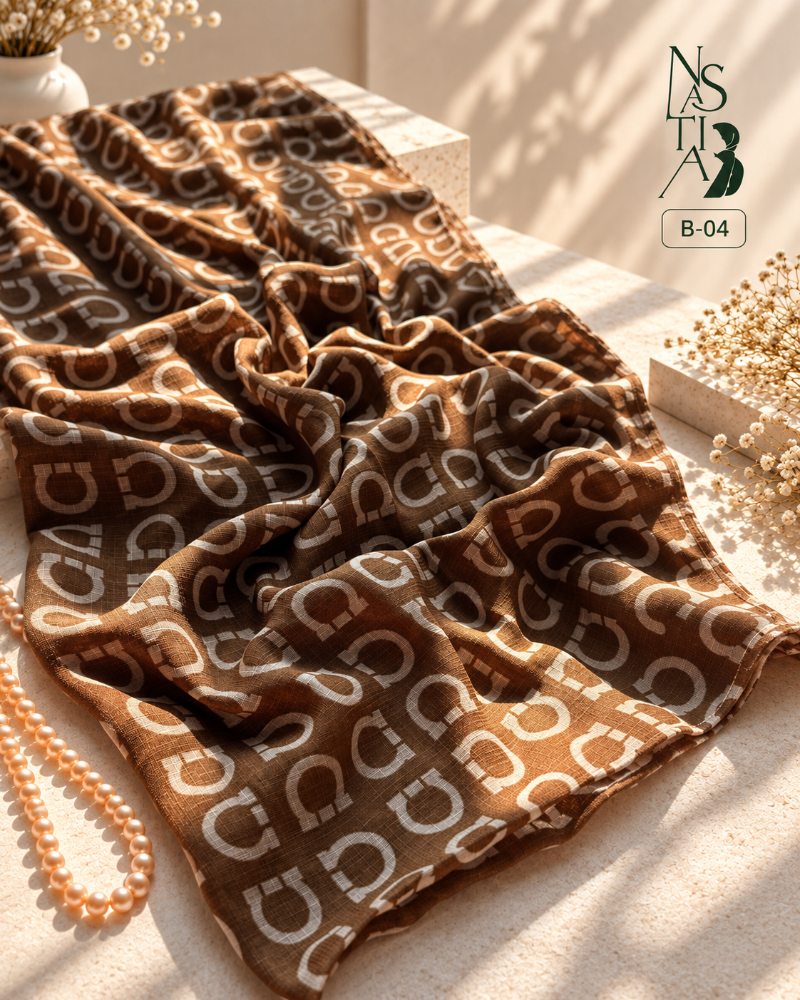 Comfortable Brand print cotton Hijab : B