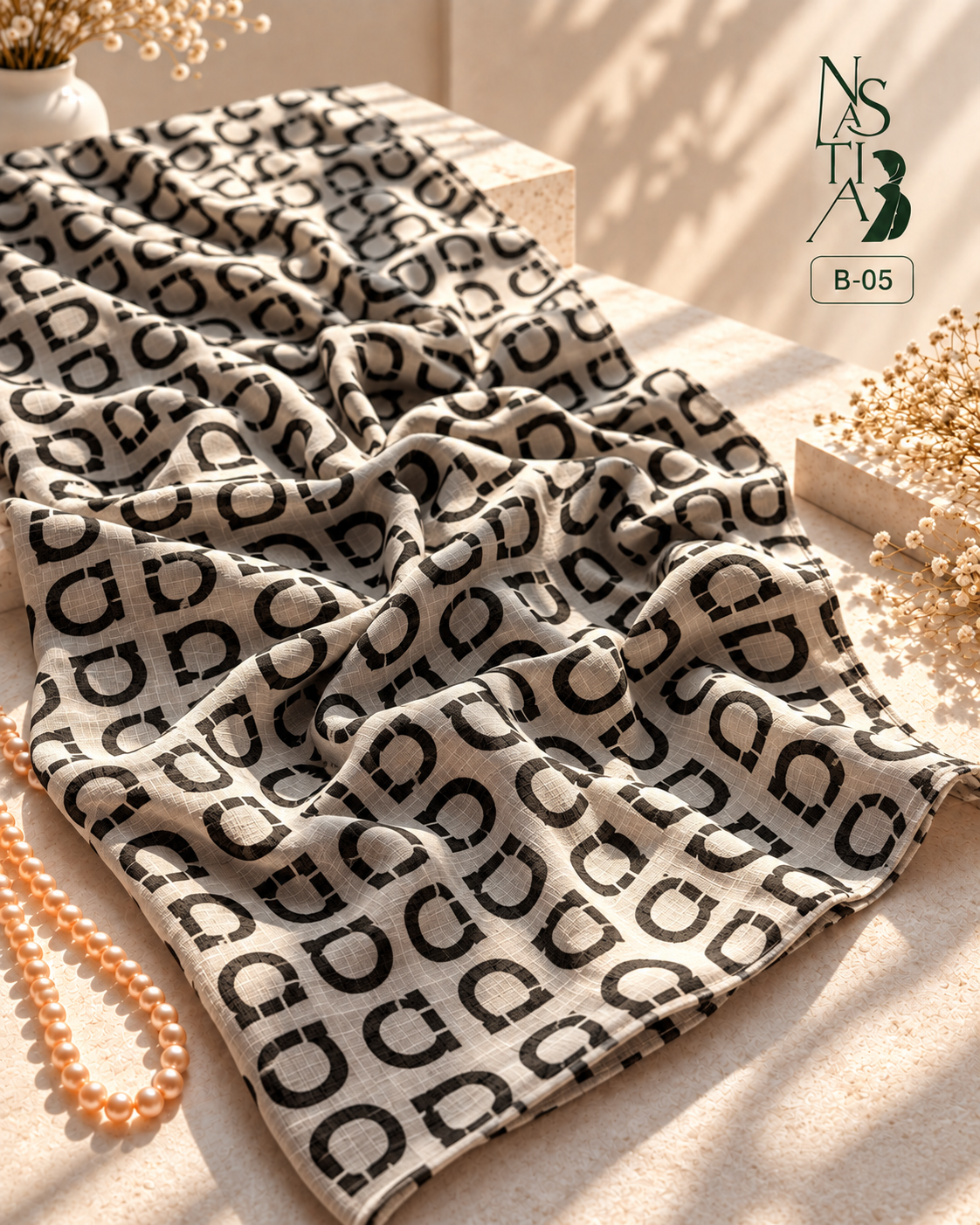 Comfortable Brand print cotton Hijab : B