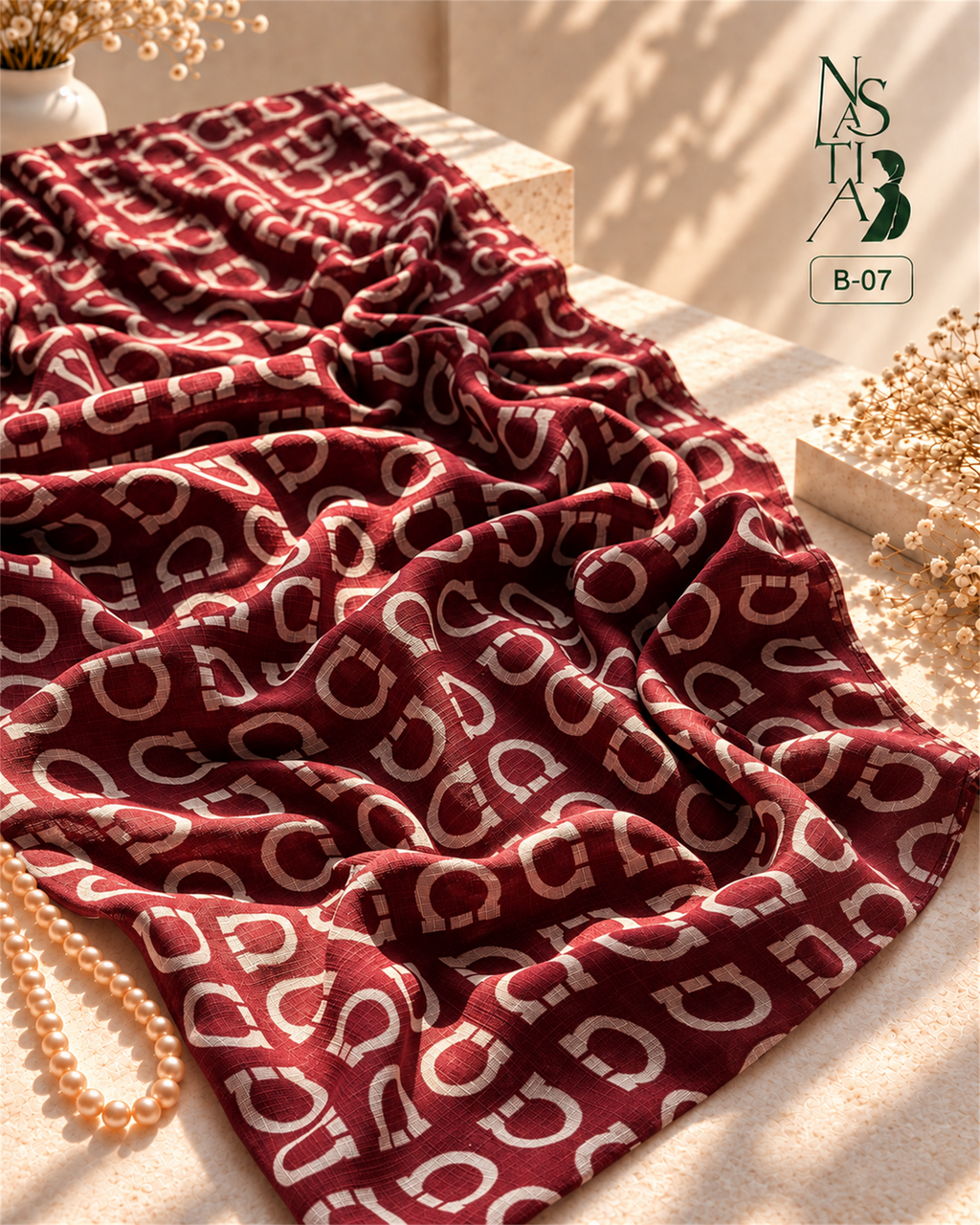 Comfortable Brand print cotton Hijab : B
