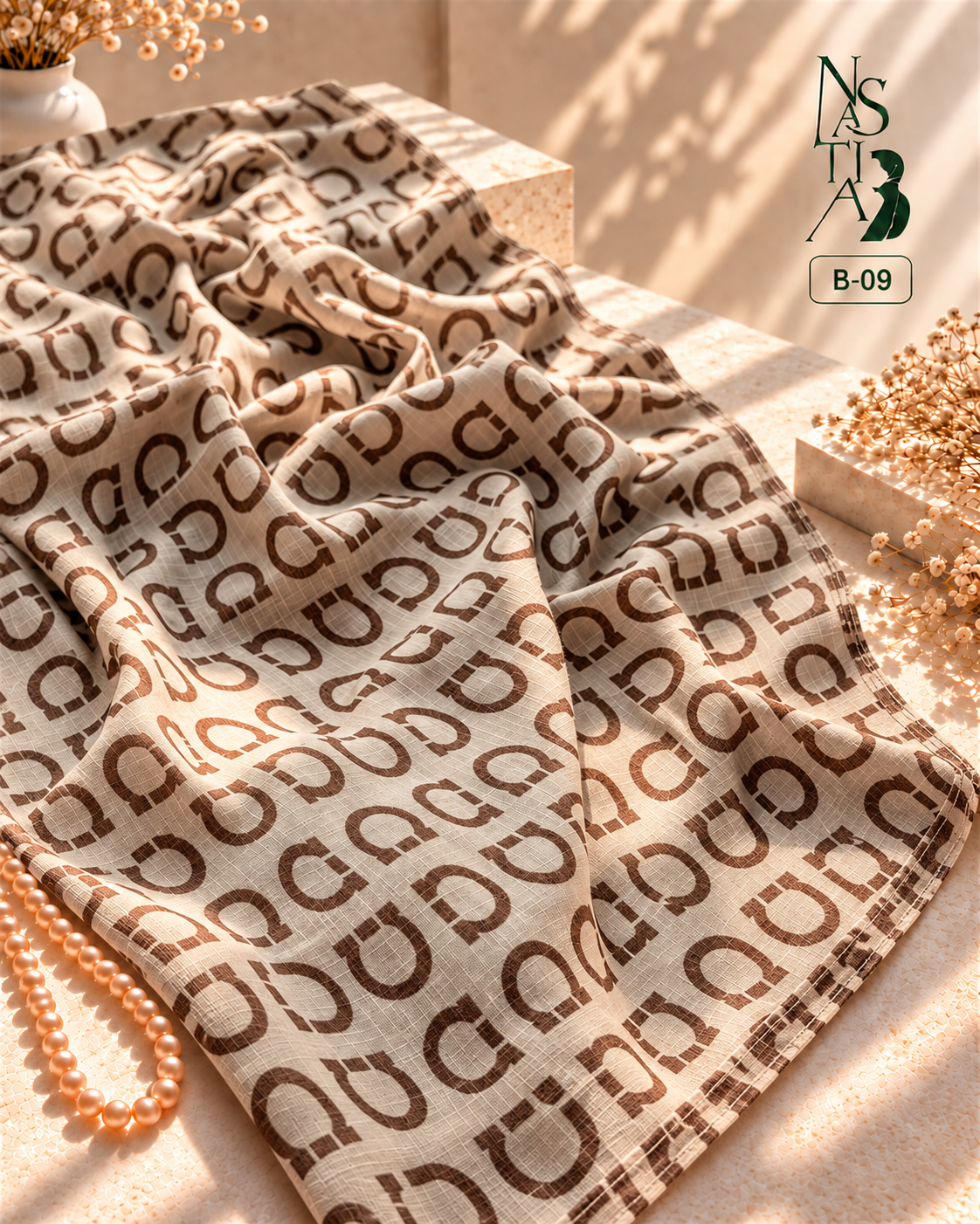 Comfortable Brand print cotton Hijab : B