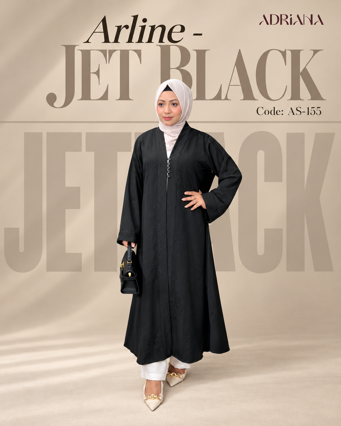 Arlina Jacquard Kimono Shrug  | Code: AS 155 (Jet Black)
