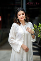 Luxury White Silk co ords Set with Lace | LSC 05