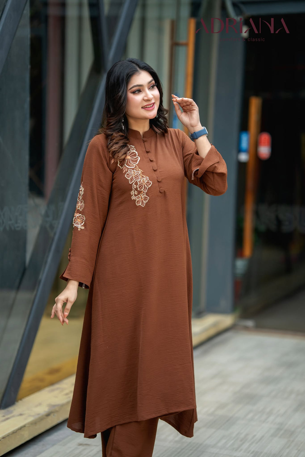 Luxe Flora Cut Embroidery Co-Ords Set | Code: CEOS 028