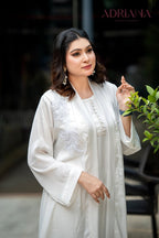 Luxury White Silk co ords Set with Lace | LSC 05