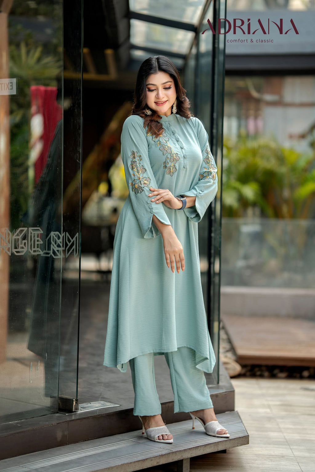 Luxe Flora Cut Embroidery Co-Ords Set | Code: CEOS 026