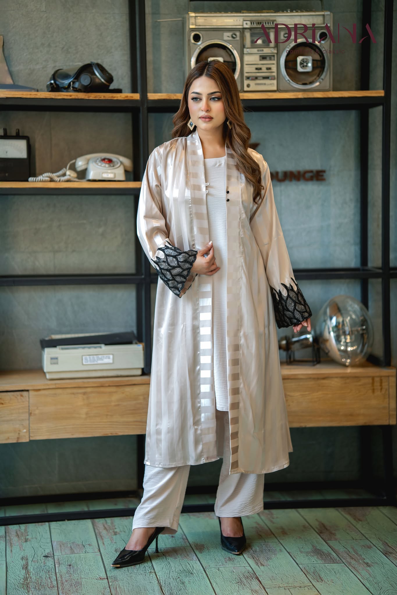 Luxury Silk co ords Set with Lace Cuff| LSC 03