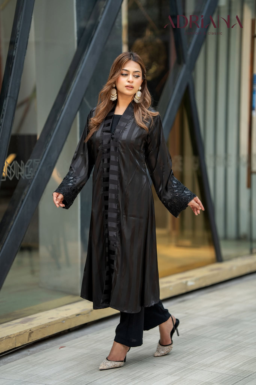 Luxury Silk co ords Set with Lace Cuff| LSC 02