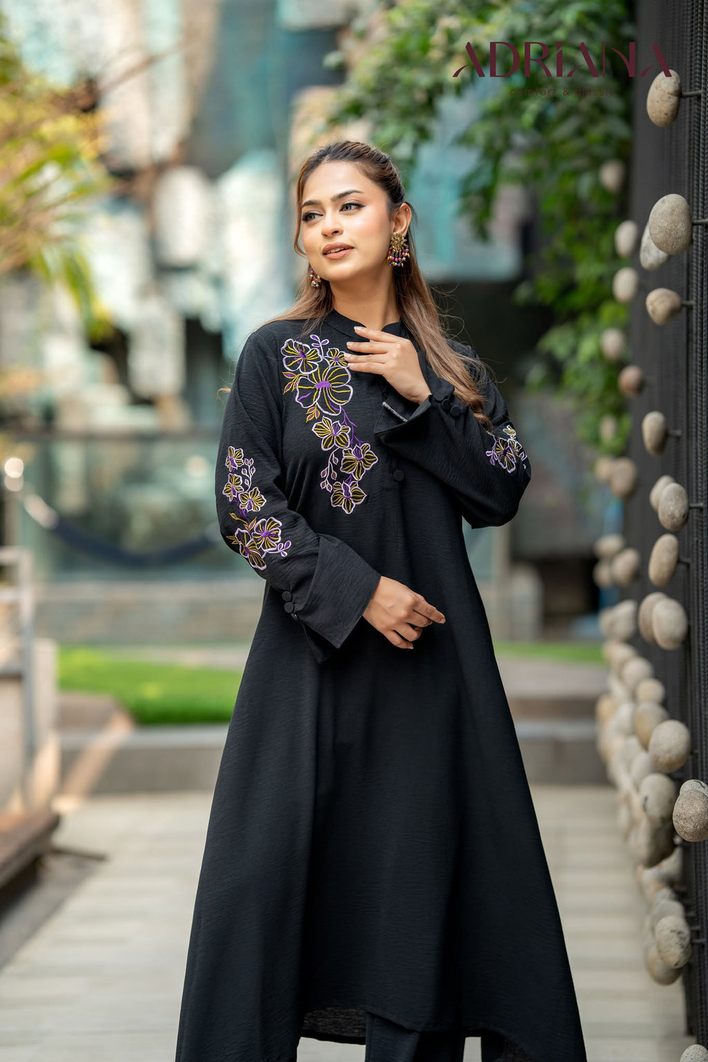 Luxe Flora Cut Embroidery Co-Ords Set | Code: CEOS 024
