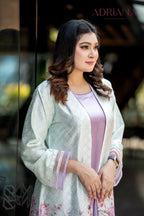 Luxury Pastel Mint Silk shrug Set  | LSC 07