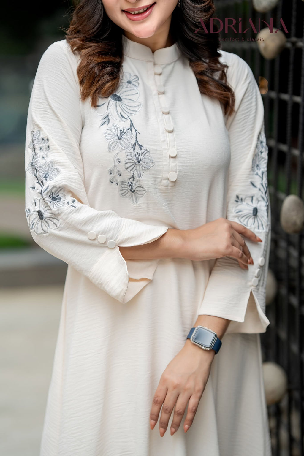Luxe Flora Cut Embroidery Co-Ords Set| Code: CEOS 025
