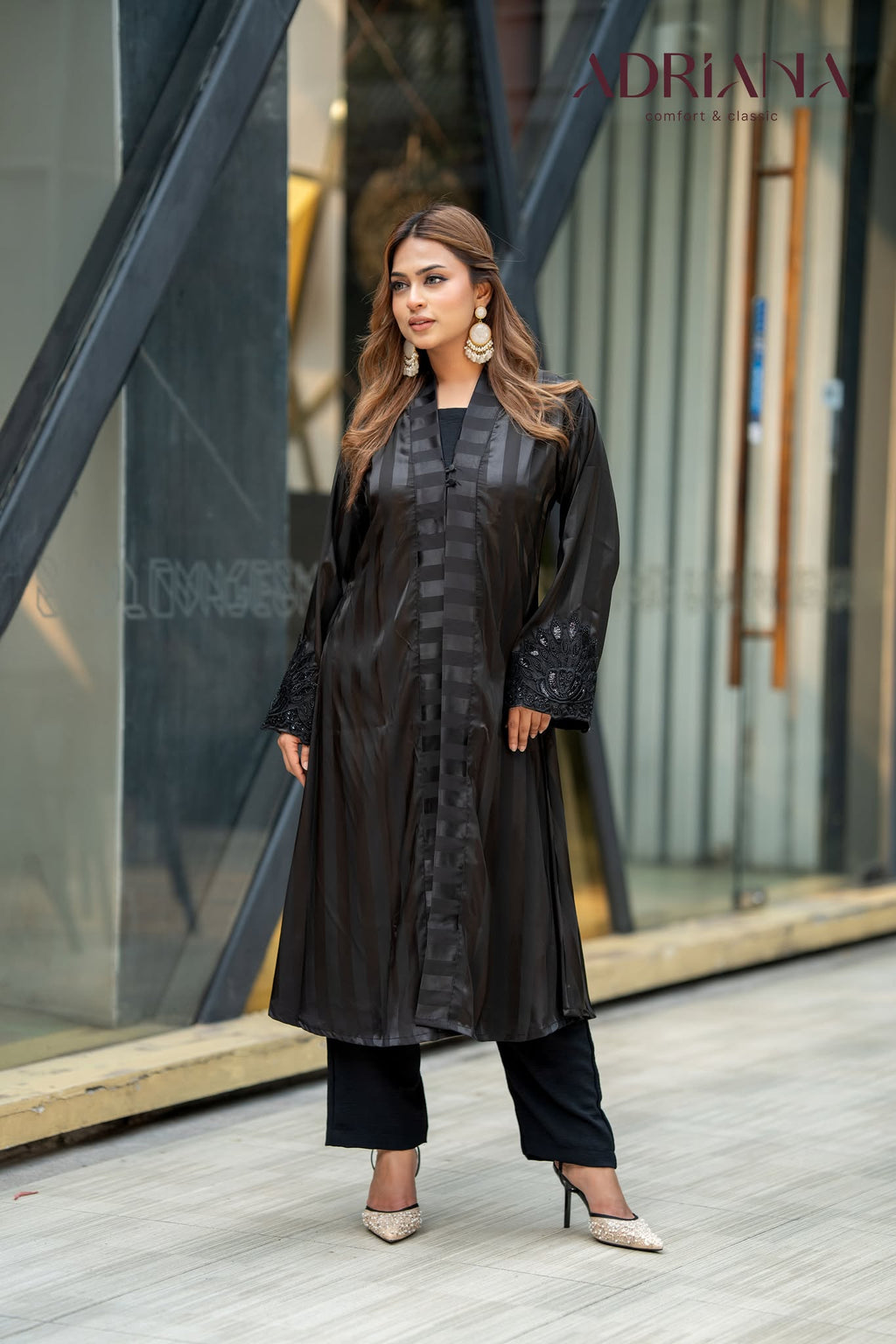 Luxury Silk co ords Set with Lace Cuff| LSC 02