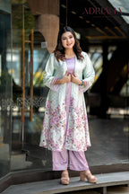 Luxury Pastel Mint Silk shrug Set  | LSC 07