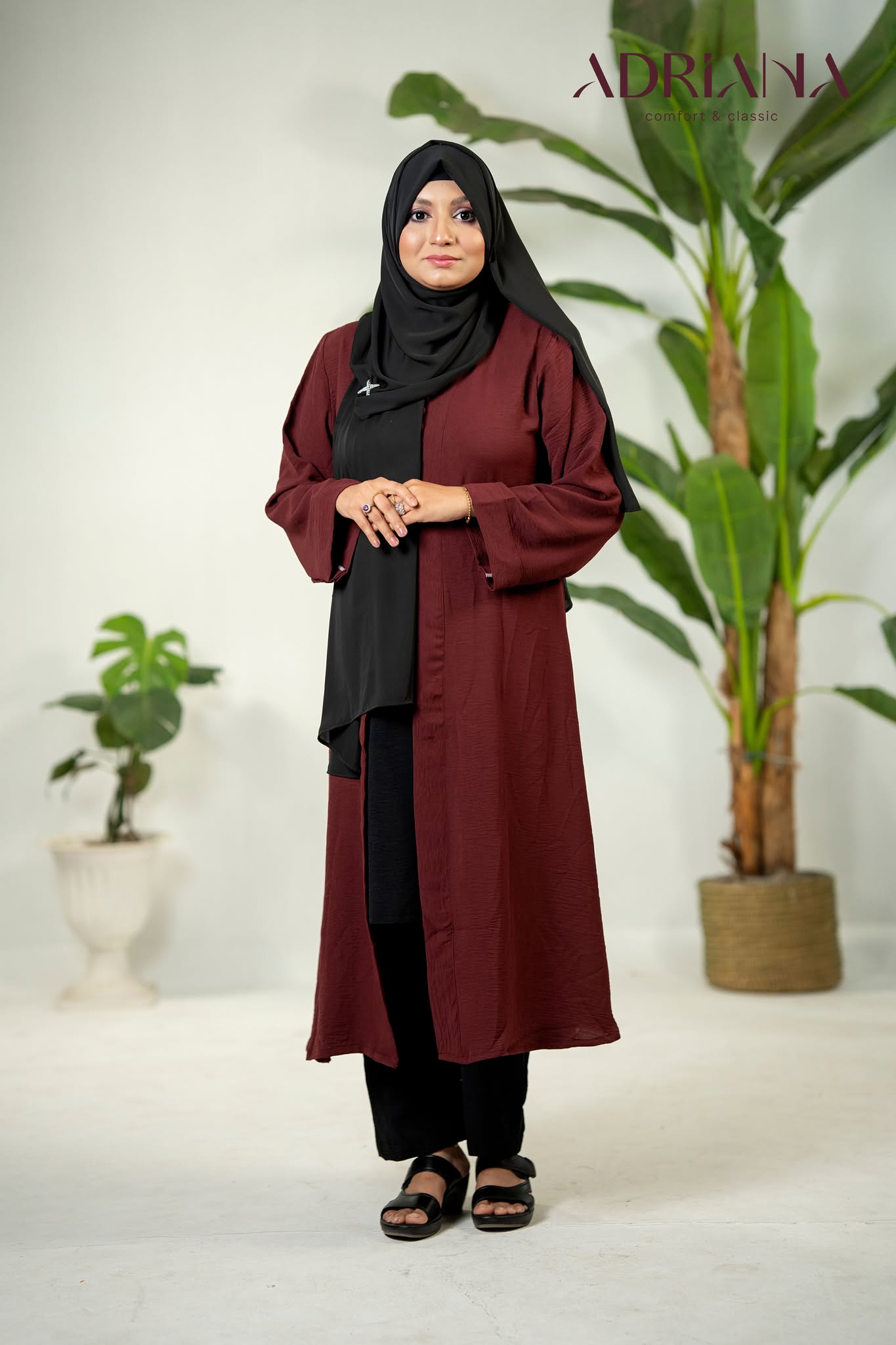Comfortable Kimono Shurag (Single color- Burgundy) | Code: CS 125