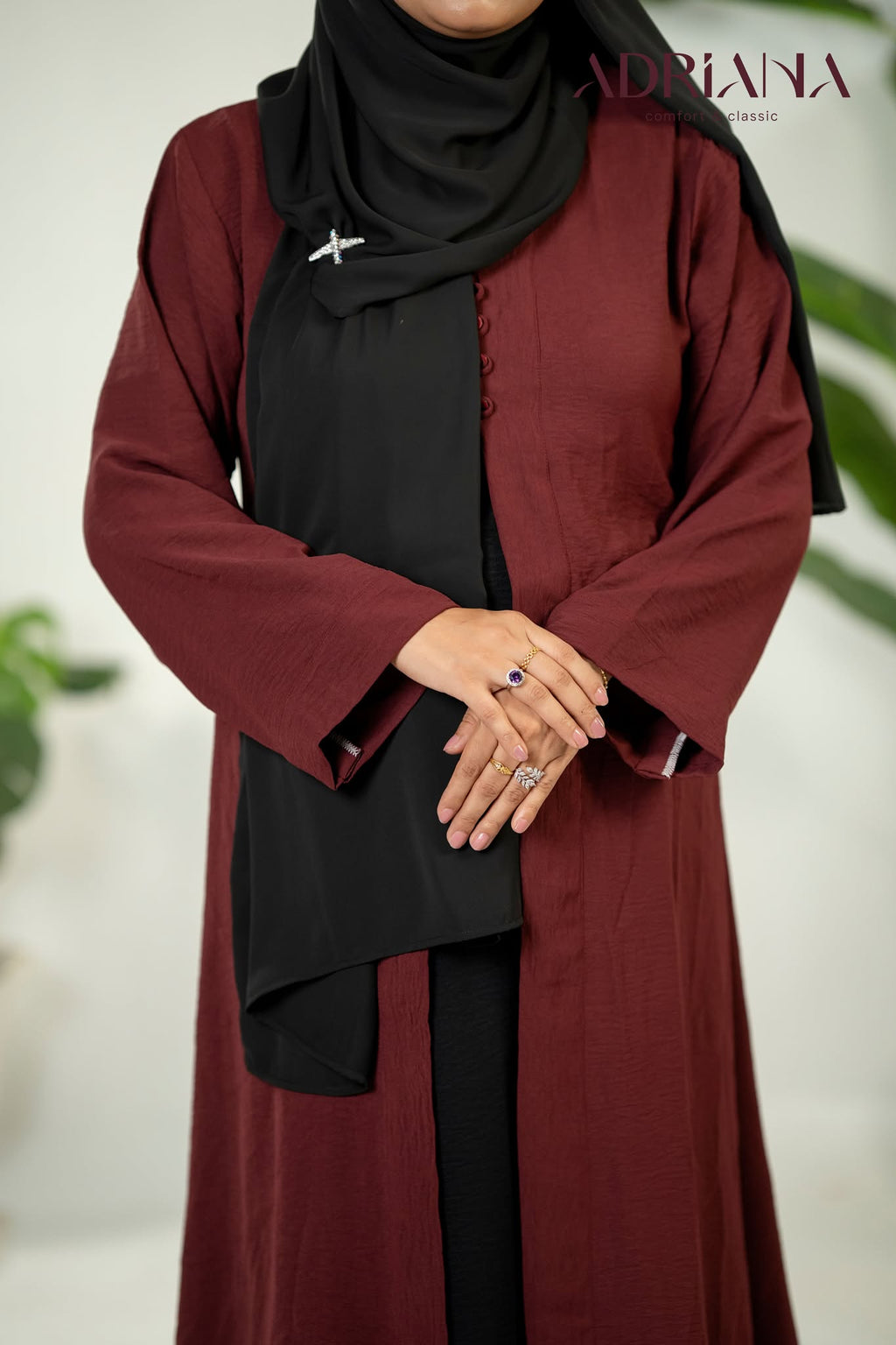 Comfortable Kimono Shurag (Single color- Burgundy) | Code: CS 125