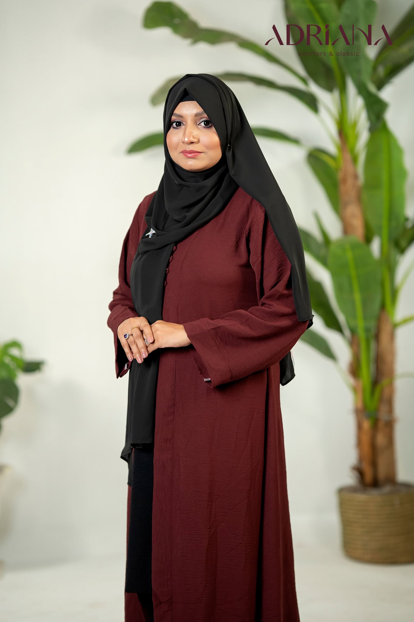 Comfortable Kimono Shurag (Single color- Burgundy) | Code: CS 125