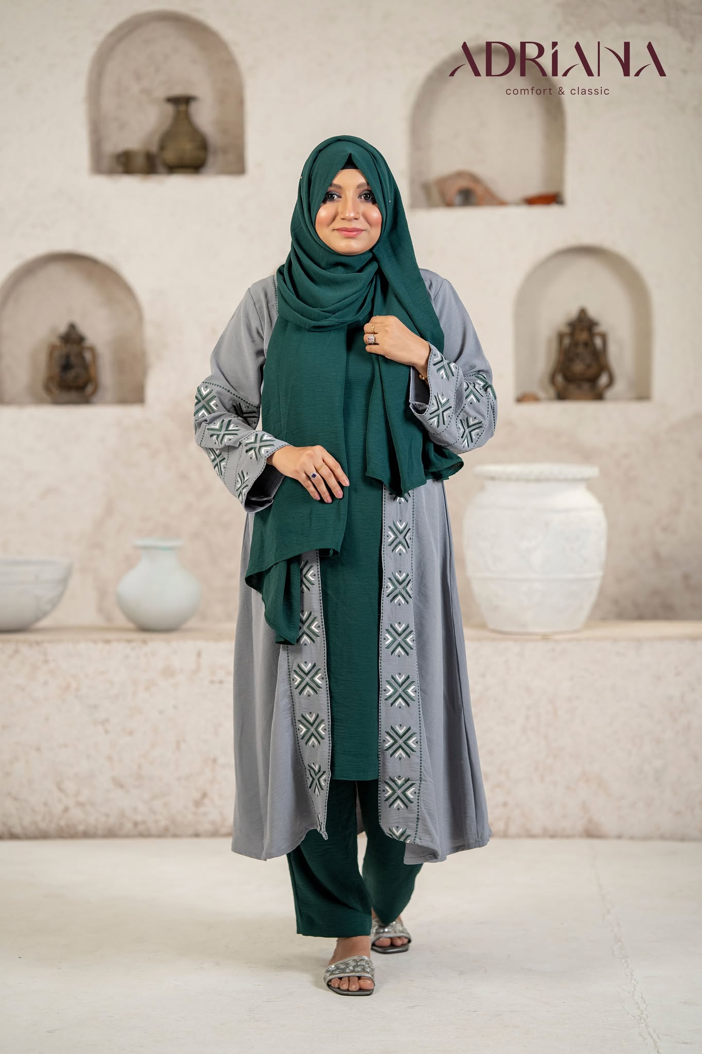 Luxury Embroidered Kimono Shrug Set | Code: CS 129