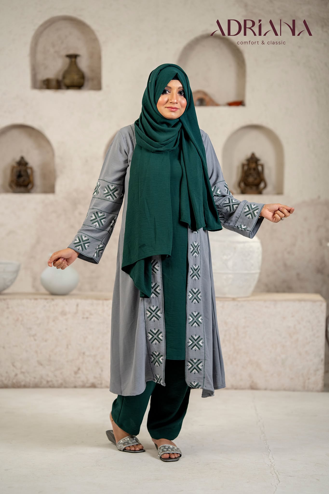 Luxury Embroidered Kimono Shrug Set | Code: CS 129