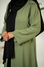 Comfortable Kimono Shurag  (Single color- Olive) | Code: CS 126