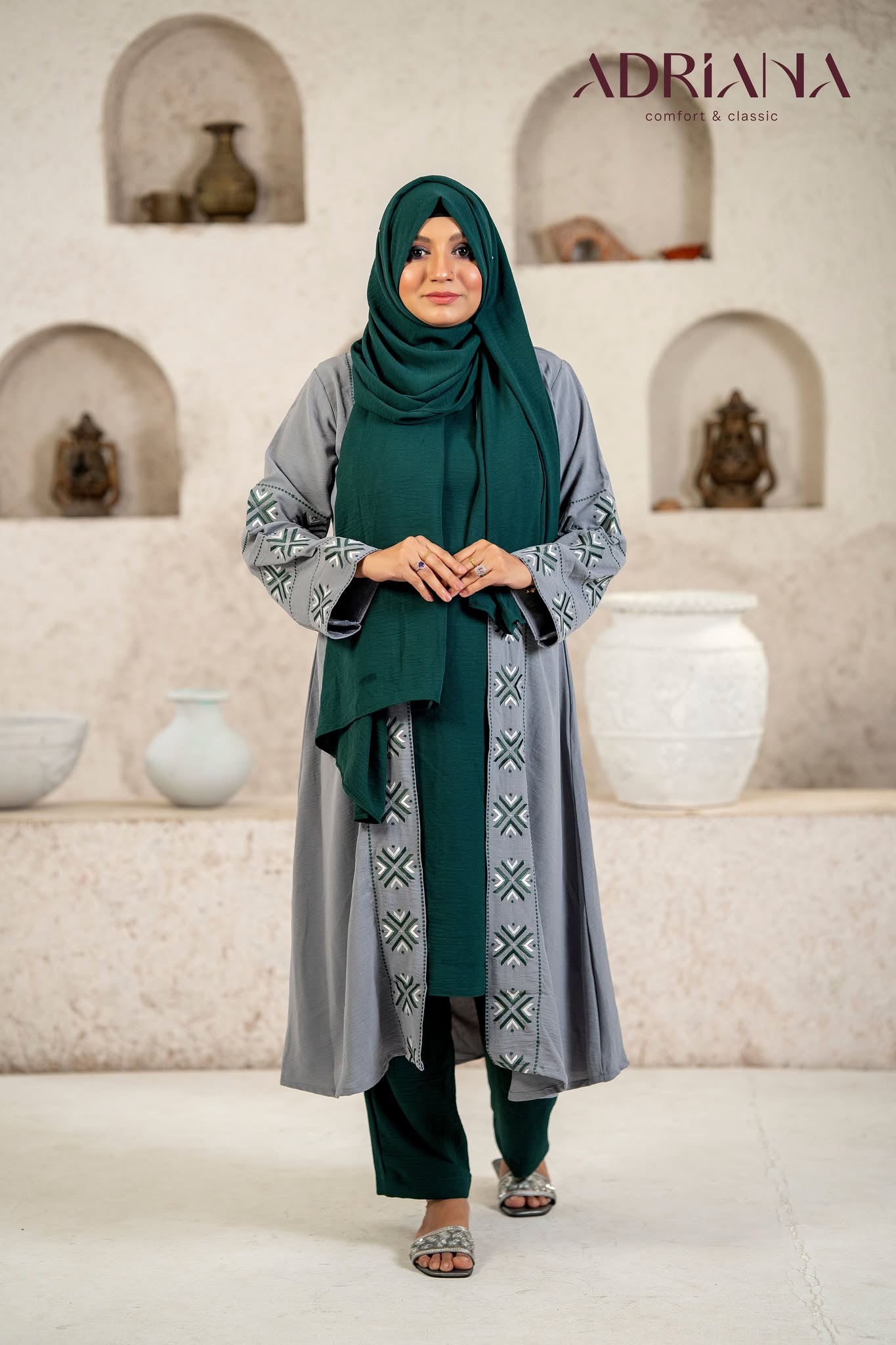 Luxury Embroidered Kimono Shrug Set | Code: CS 129