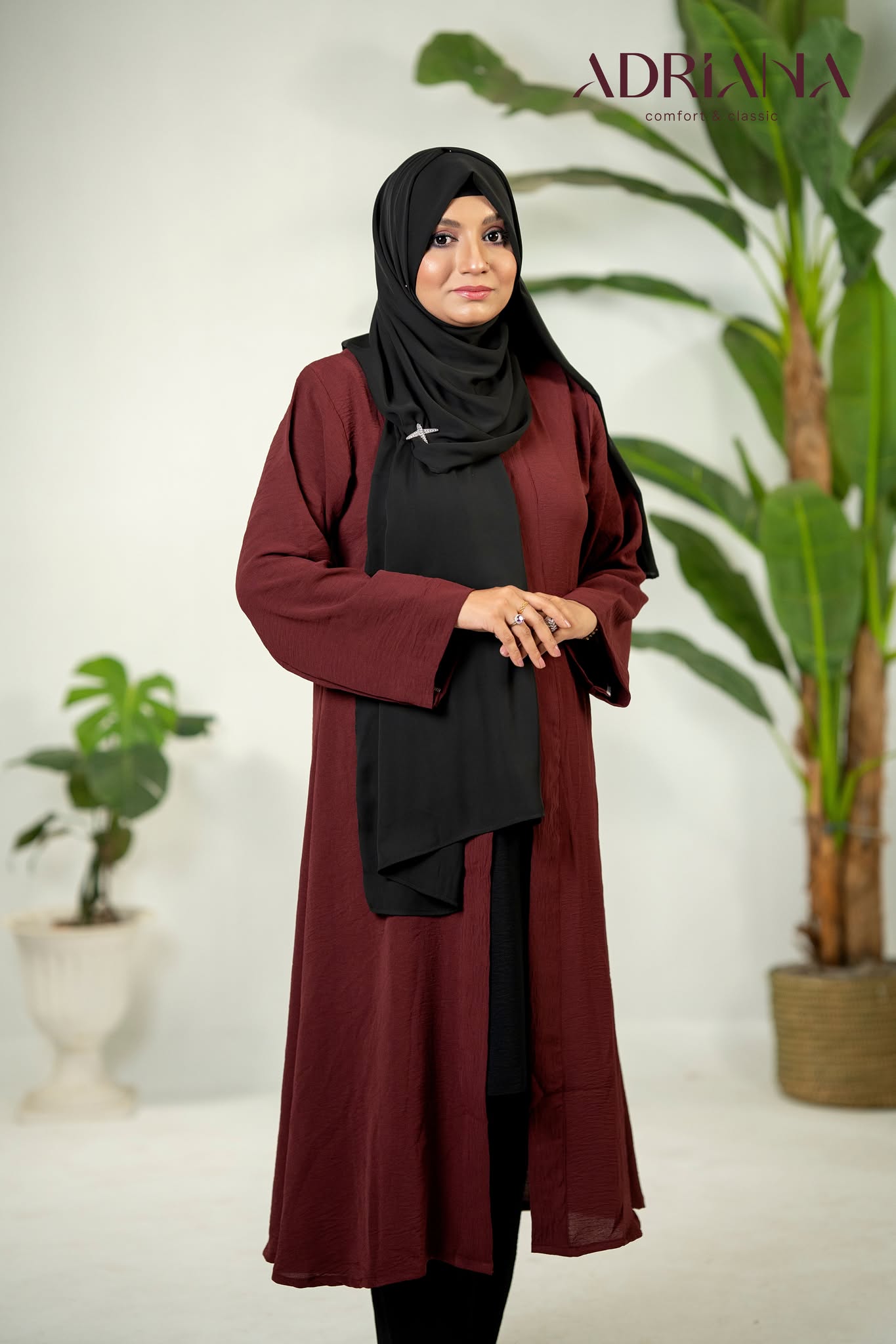 Comfortable Kimono Shurag (Single color- Burgundy) | Code: CS 125