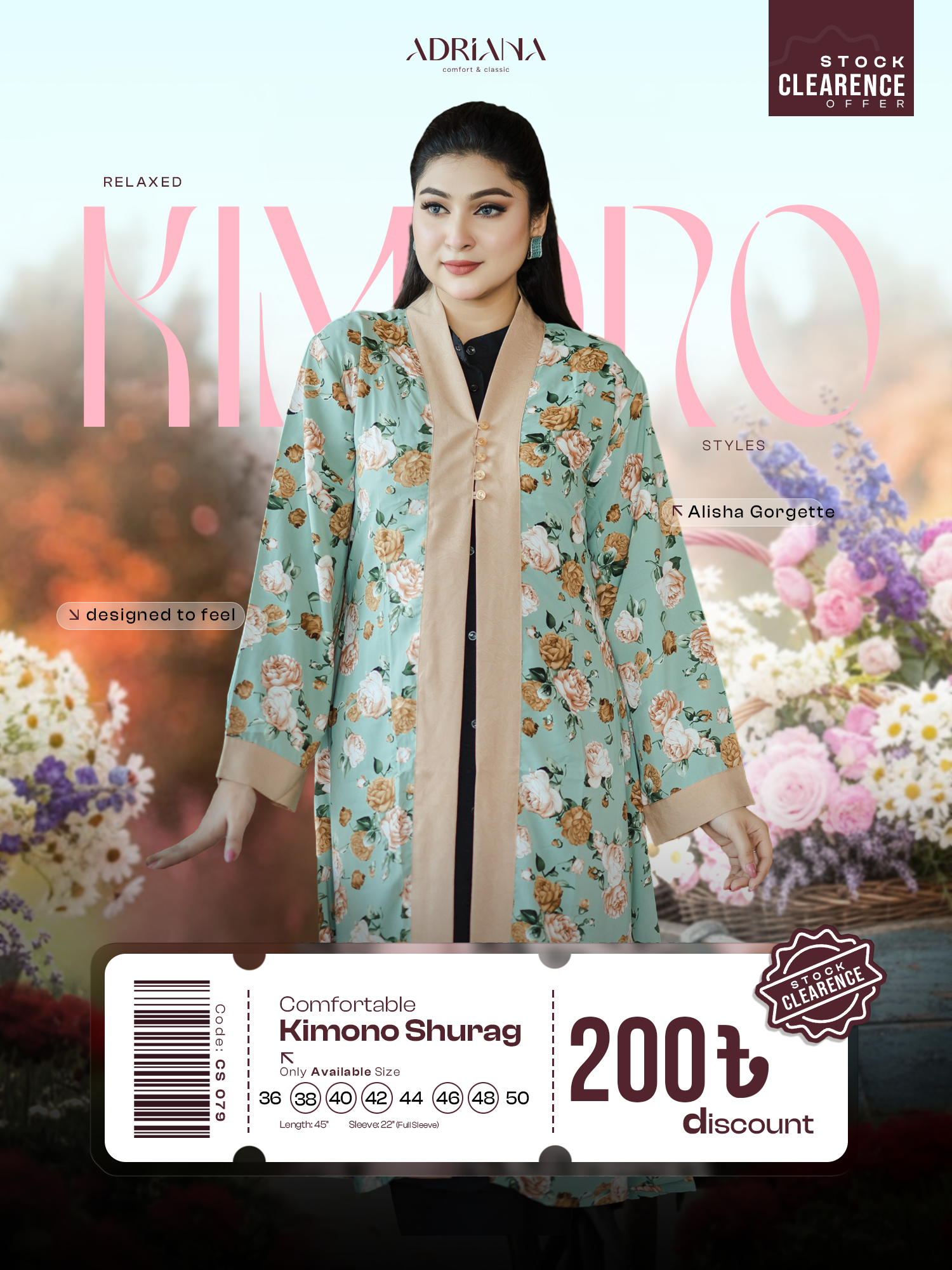 Comfortable Kimono Shurag | Code: CS 79