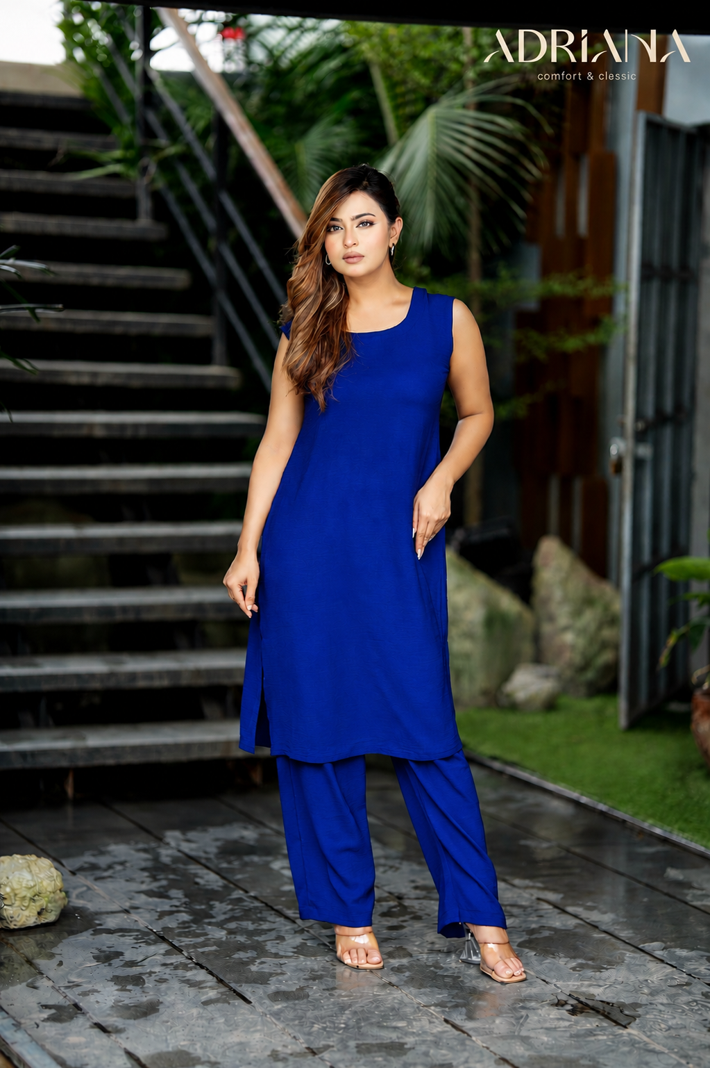 Comfortable Co-Ords Set | Code: COS 144 ( Royel Blue)
