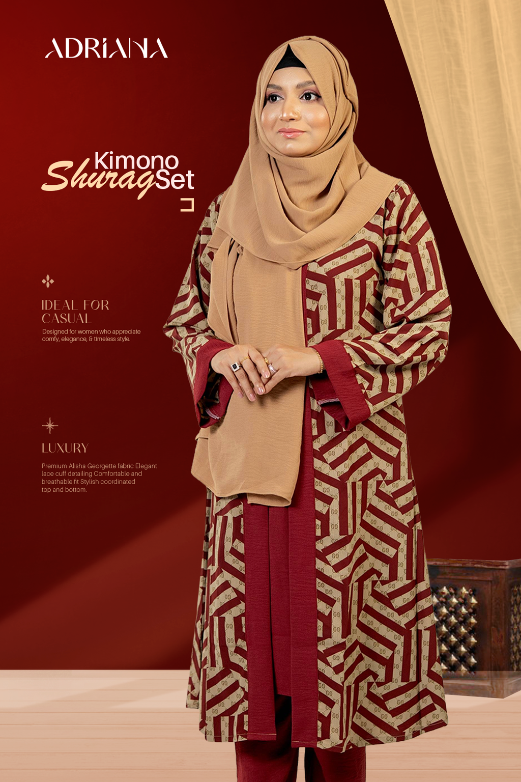 Comfortable Kimono Shurag Set | Code: CS 119