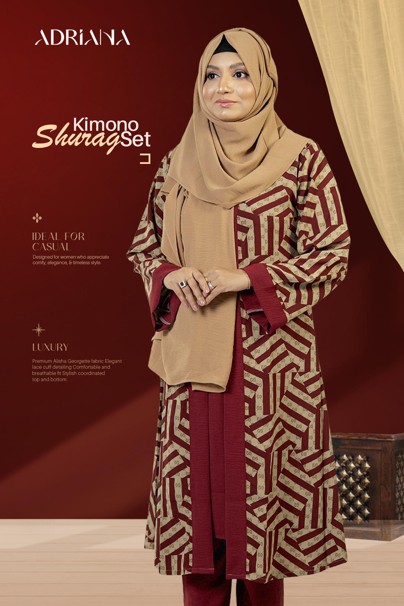 Comfortable Kimono Shurag Set | Code: CS 119