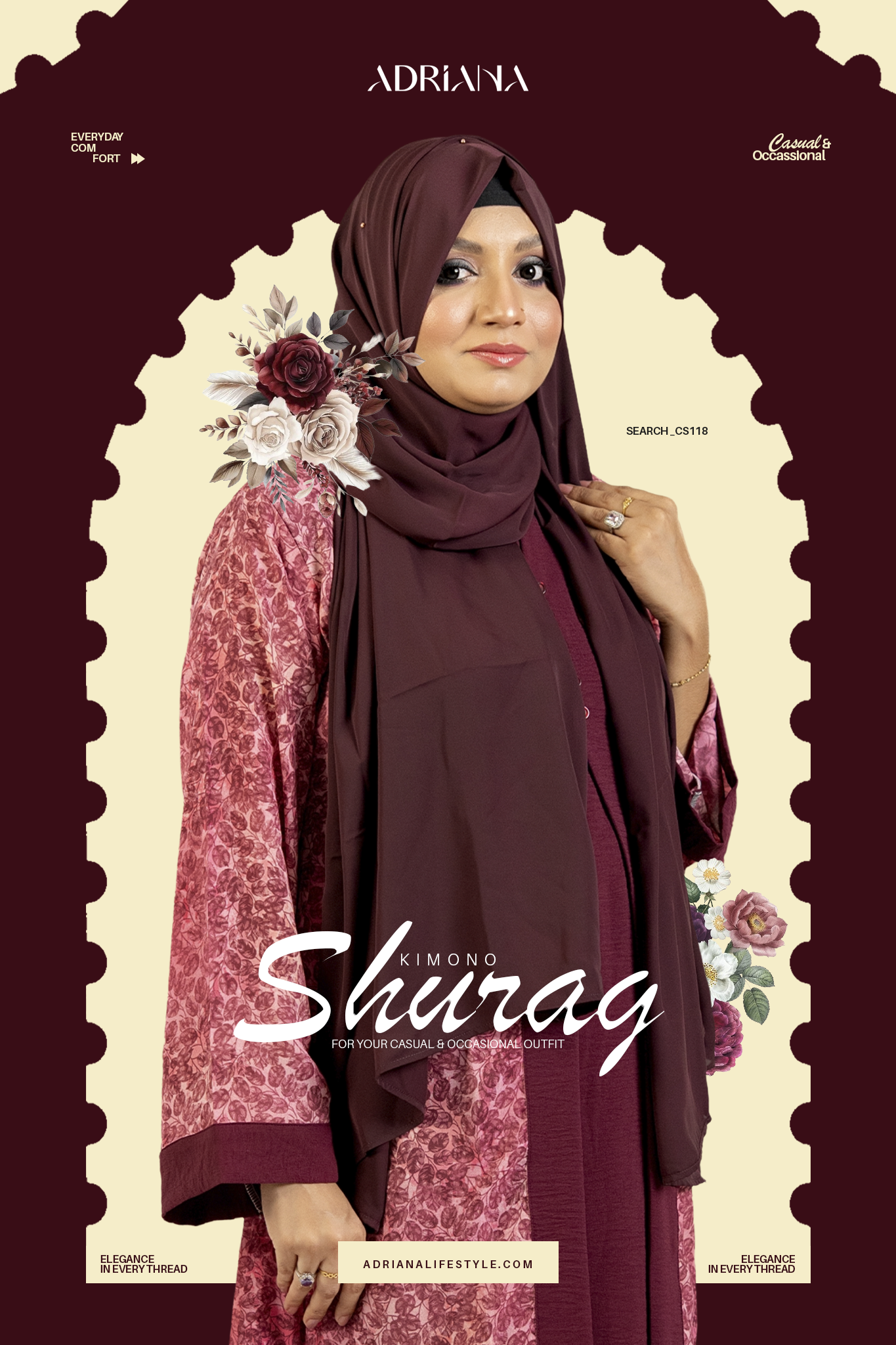 Comfortable Kimono Shurag Set | Code: CS 118