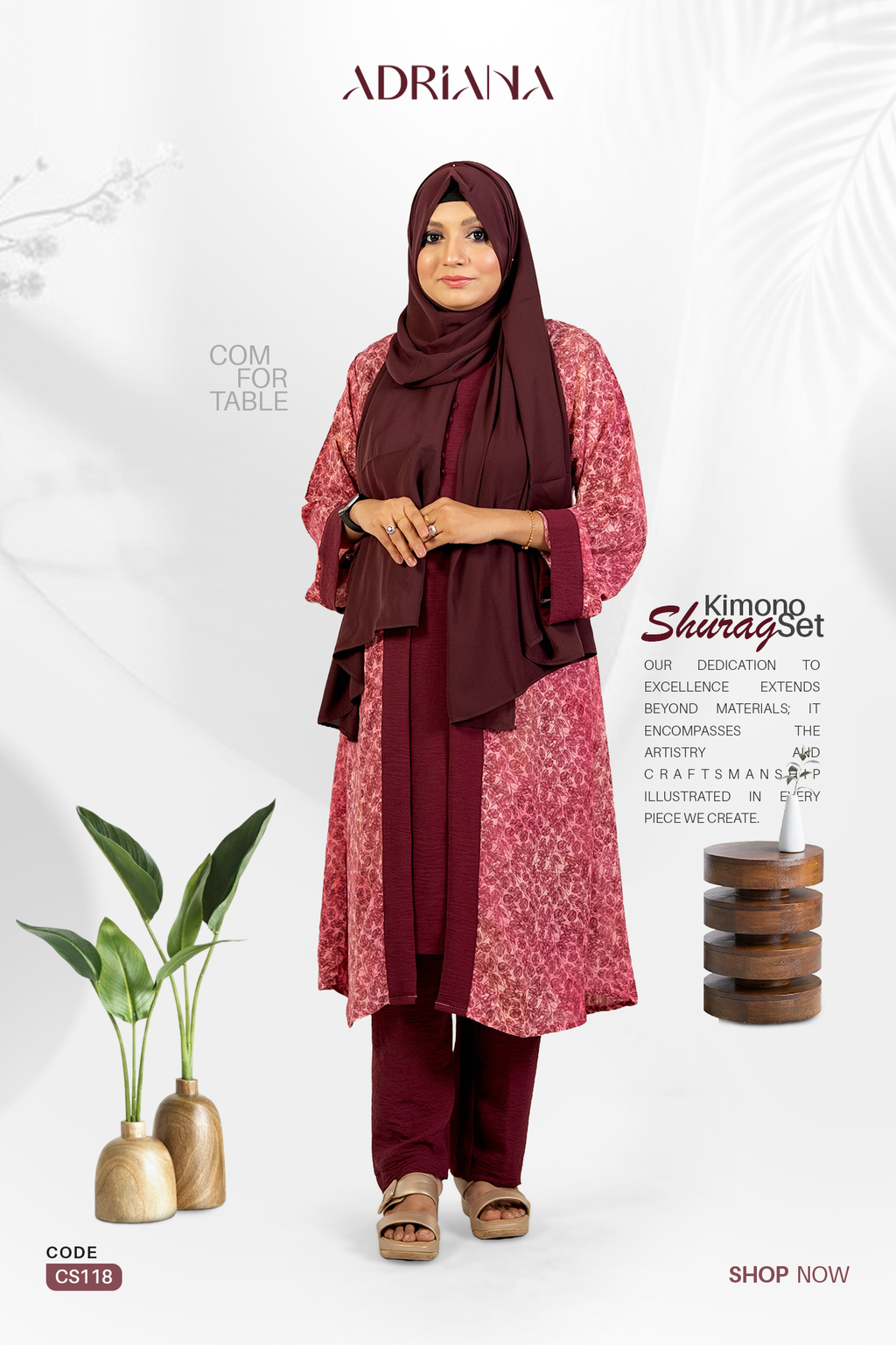Comfortable Kimono Shurag Set | Code: CS 118