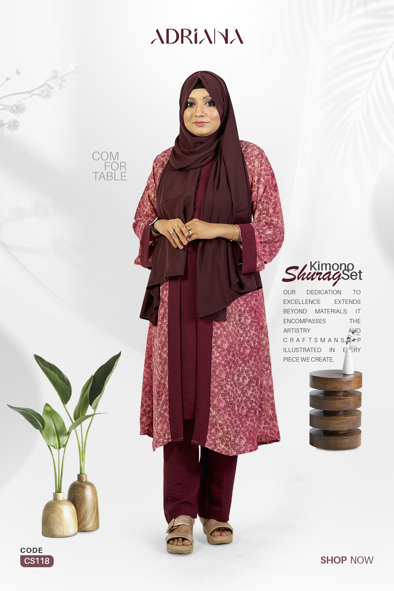 Comfortable Kimono Shurag Set | Code: CS 118