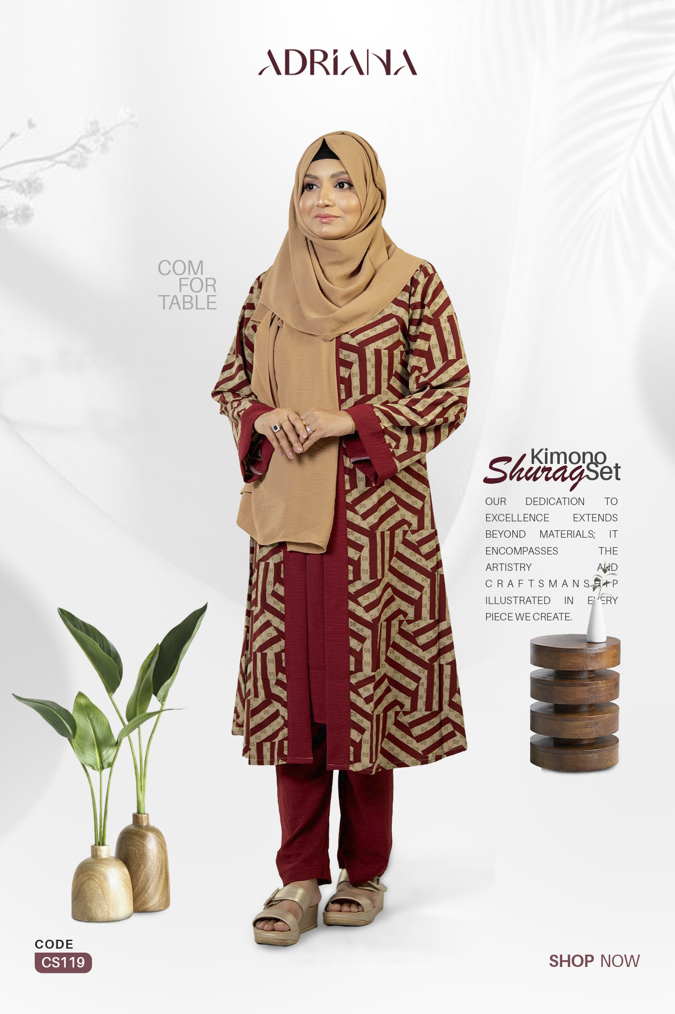 Comfortable Kimono Shurag Set | Code: CS 119