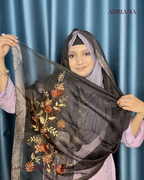 Premium  3D Flower zari Tissue  Hijab | 3D TS