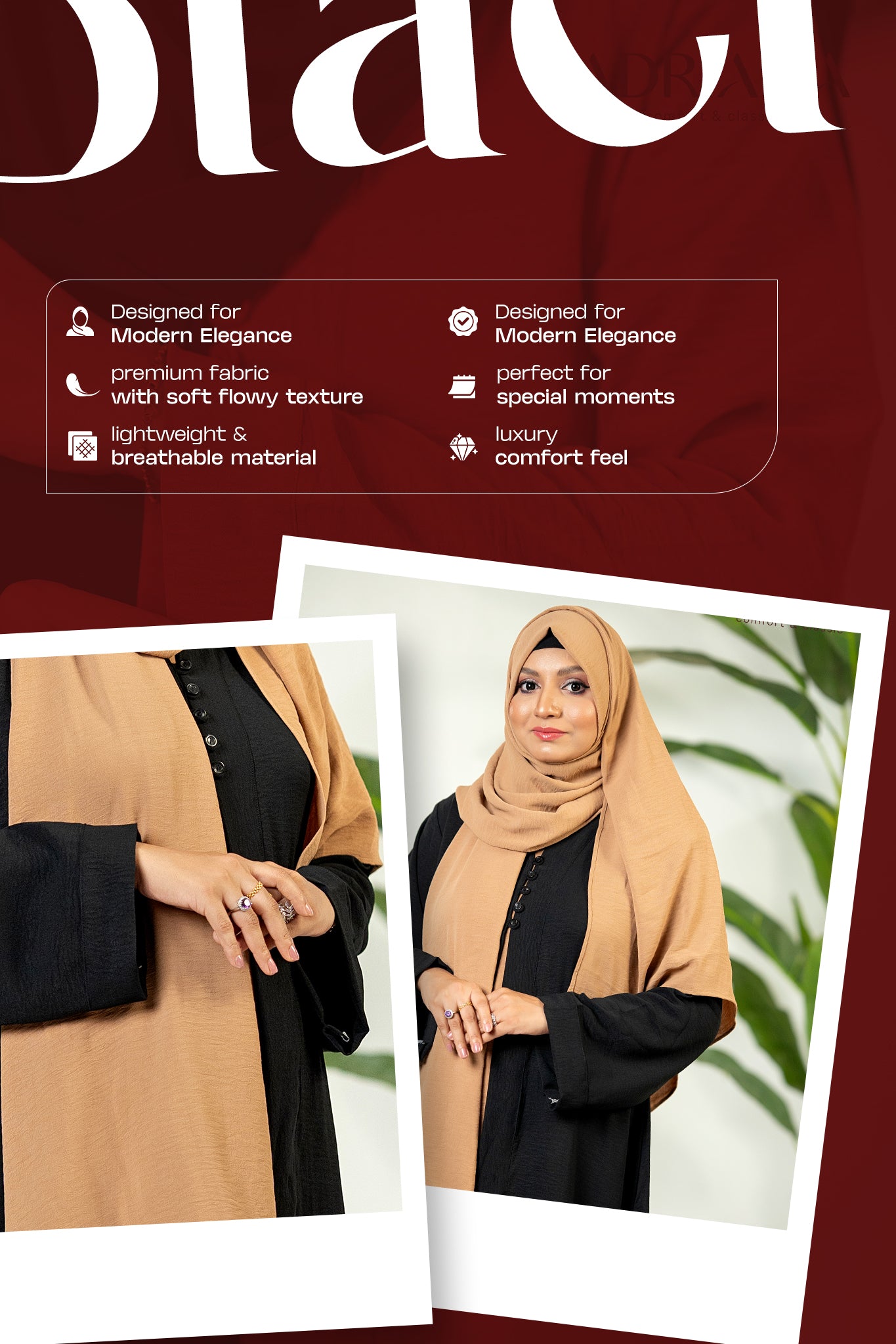 Comfortable Kimono Shurag (Single color- (black) | Code: CS 122