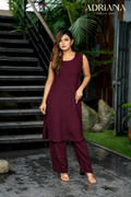 Comfortable Co-Ords Set | Code: COS 138( Wine)