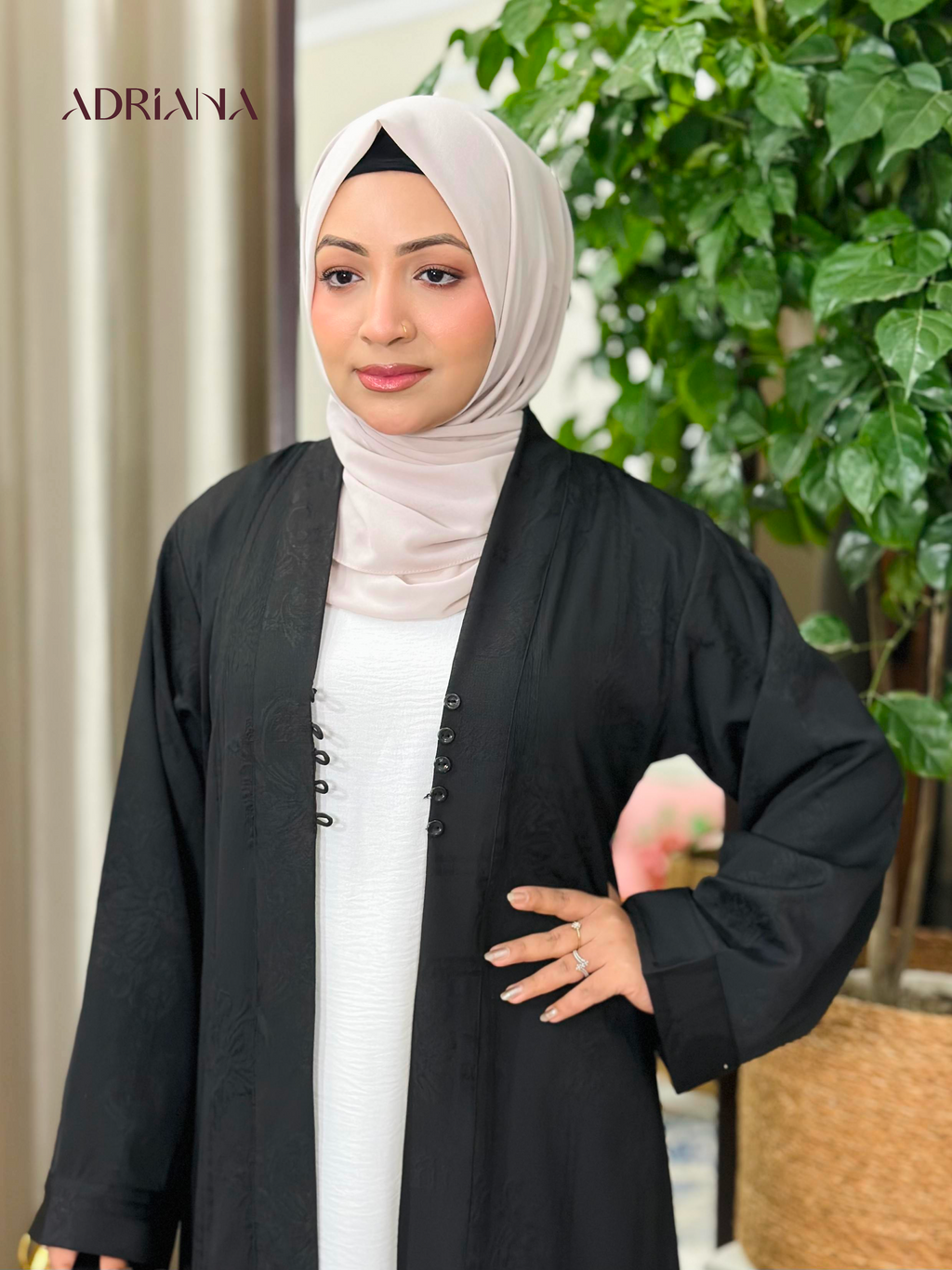 Arlina Jacquard Kimono Shrug  | Code: AS 155 (Jet Black)