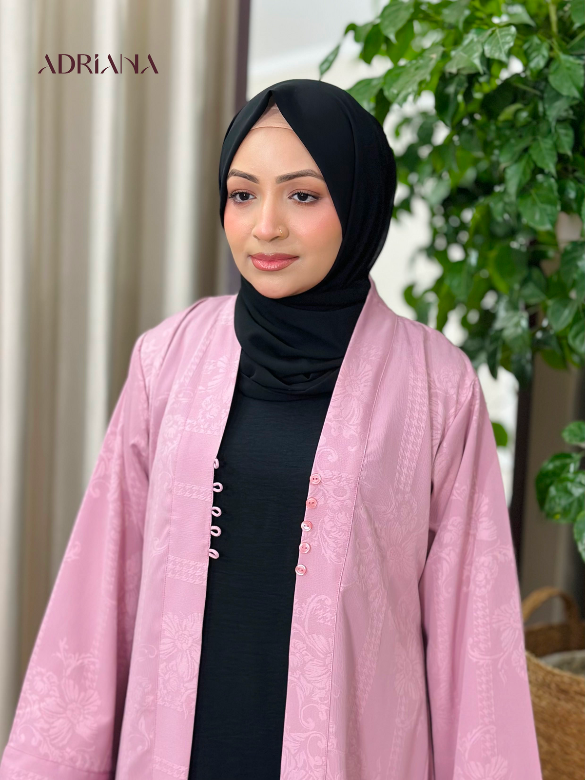 Arlina Jacquard Kimono Shrug  | Code: AS 153 (Rose Pink)