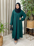Comfortable Kimono Shurag  (Single color- Bottle Green) | Code: CS 141