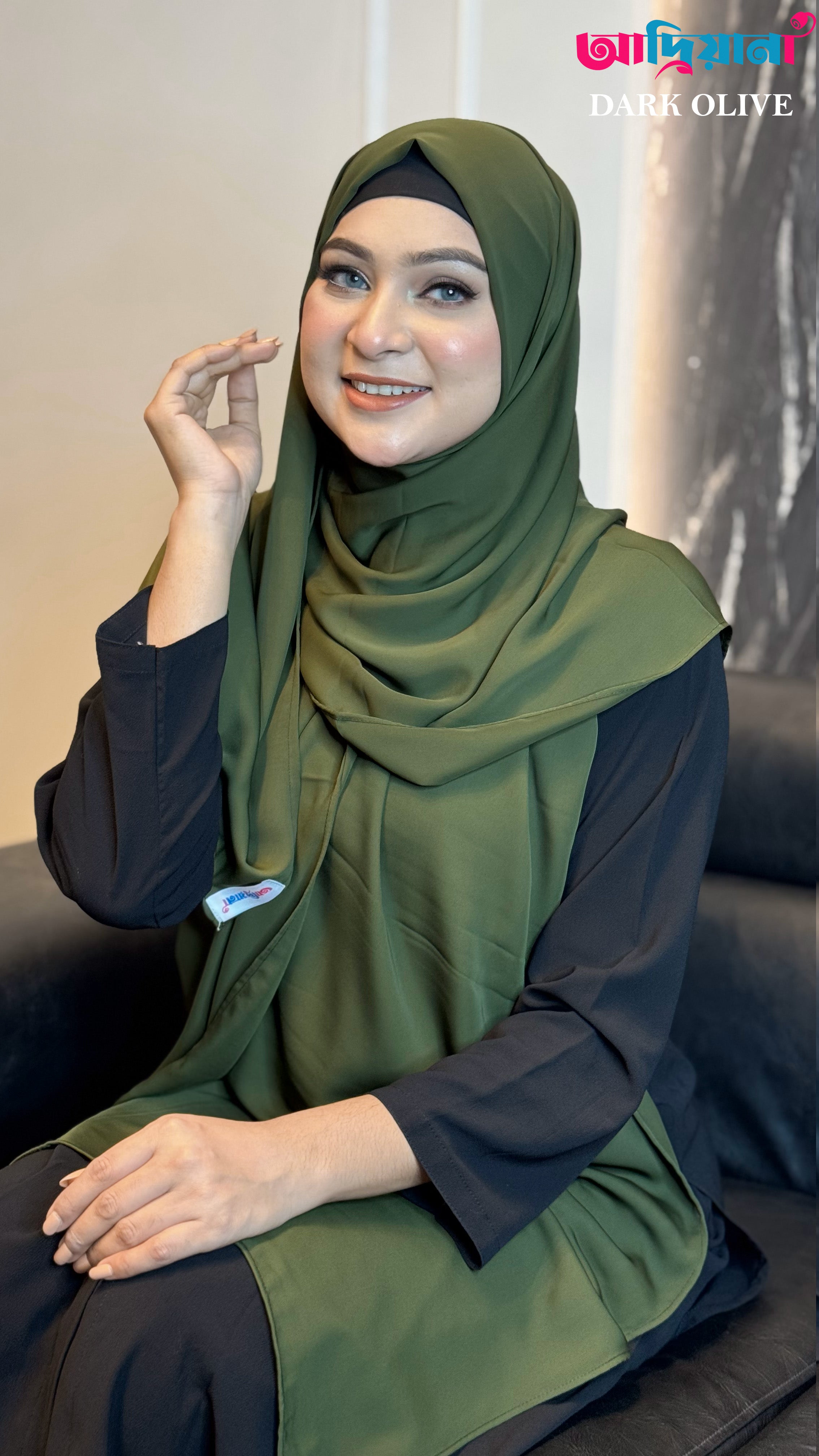 Cherry solid color Hijab | Code: CSH 35(Dark Olive)