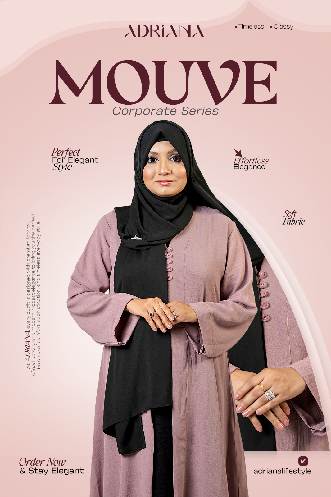 Comfortable Kimono Shurag (Single color- Mouve) | Code: CS 124