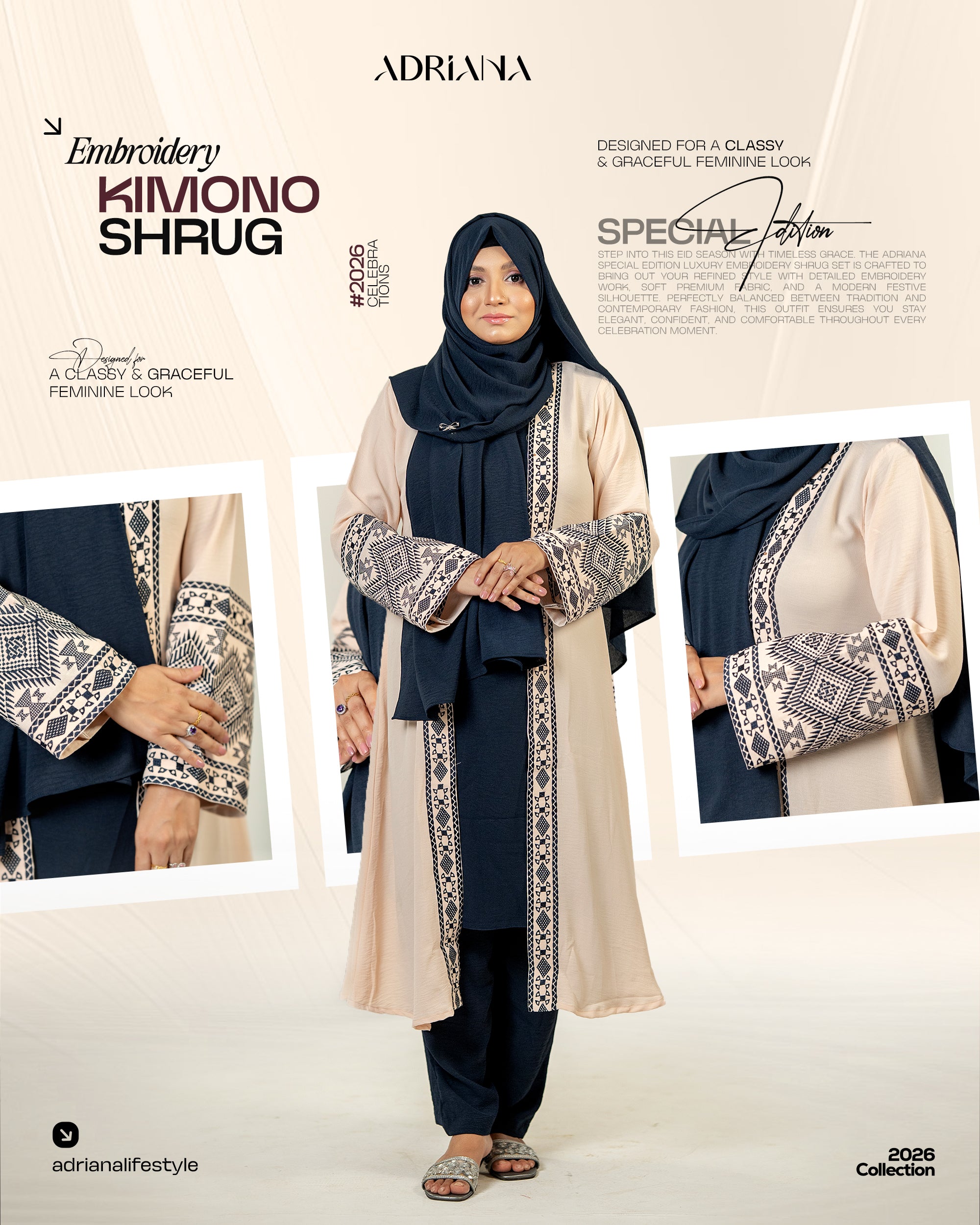 Luxury Embroidered Kimono Shrug Set | Code: CS 131