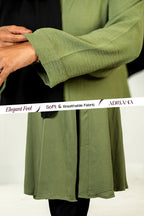 Comfortable Kimono Shurag  (Single color- Olive) | Code: CS 126