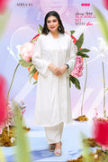 Luxury White Silk shrug Set with Lace | LSC 05
