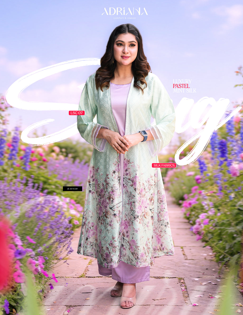 Luxury Pastel Mint Silk shrug Set  | LSC 07