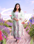 Luxury Pastel Mint Silk shrug Set  | LSC 07