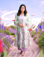 Luxury Pastel Mint Silk shrug Set  | LSC 07